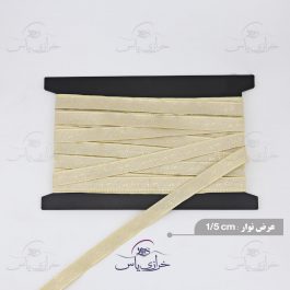نوار سنتی بافت 1.5 سانت بته جقه کرم طلایی
