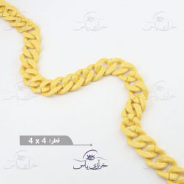زنجیر پلاستیکی تزئینی زرد 4*4