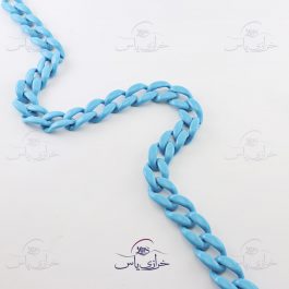 زنجیر پلاستیکی تزئینی آبی فیروزه ای 3*4