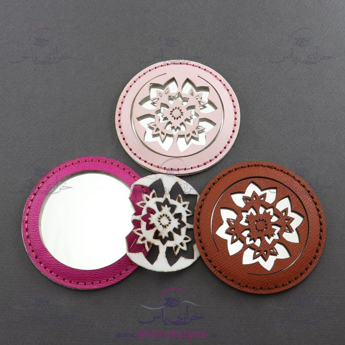 آینه چرمی رنگی کد 54228