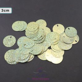 پولک سکه ای 30 میل دوختنی طلایی (بسته حدود 25 گرمی)