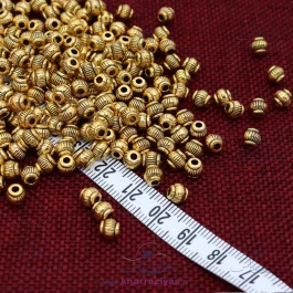 خرجکار ( مهره دستبند ) فلزی طرح دار طلایی (10 عددی)