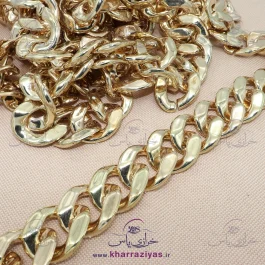 زنجیر پلاستیکی تزئینی روکش آبکروم طلایی