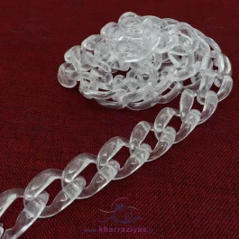 زنجیر پلاستیکی لوبیایی شیشه ای شفاف