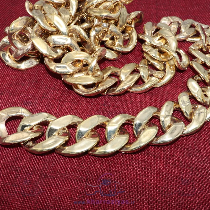 زنجیر پلاستیکی تزئینی روکش آبکروم طلایی