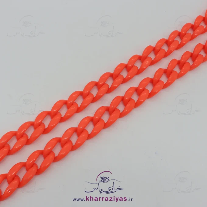 زنجیر پلاستیکی لوبیایی نارنجی فلورسنت