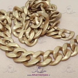 زنجیر پلاستیکی تزئینی روکش آبکروم طلایی متالیک