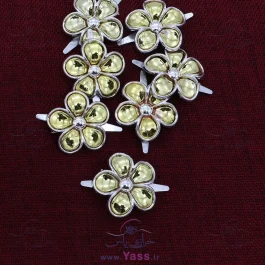 گل کریستالی طلایی نقره ای