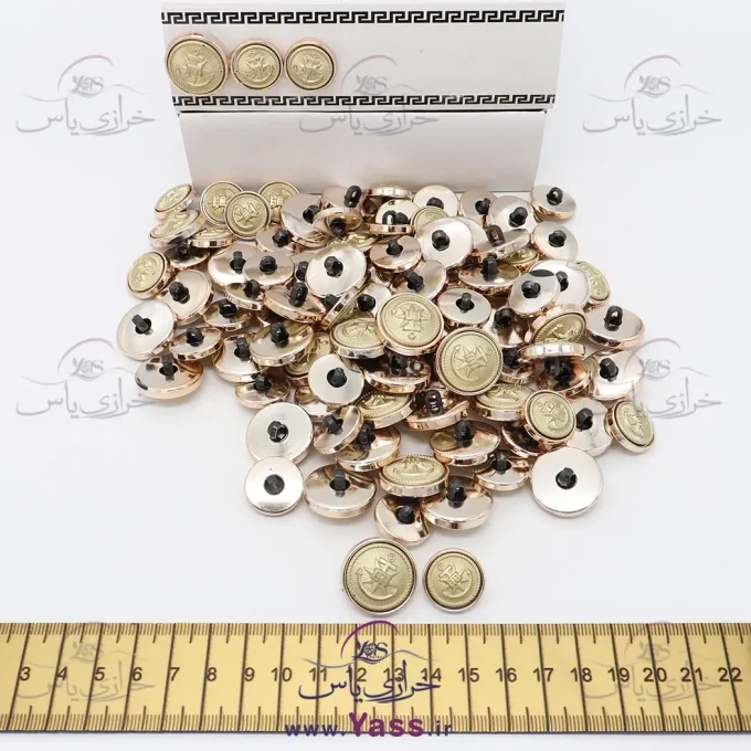 دکمه کتی طرح فلز لنگری طلایی 2 سایزی ( بسته ای )