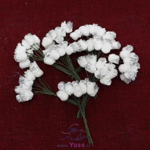 گل فومی اکلیلی سفید نقره ای (بسته 100 عددی)