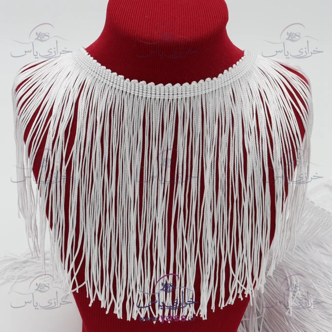 ریشه لباس مجلسی ساده 15 سانت سفید (توپ 10 متری)