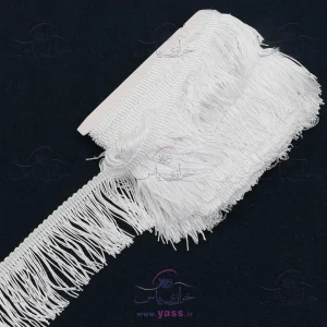 ریشه لباس مجلسی ساده سفید 7 سانت (توپ 10 متری)