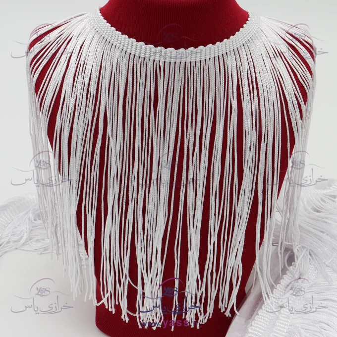 ریشه لباس مجلسی ساده 20 سانت سفید (توپ 10 متری)