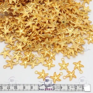 خرجکار دستبند فلزی طرح ستاره دریایی طلایی (10 عددی)