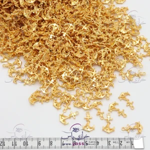 خرجکار دستبند فلزی طرح لنگر طلایی (10 عددی)