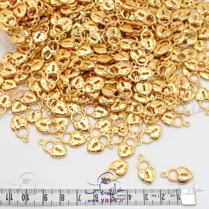 خرجکار دستبند فلزی طرح قفل طلایی (10 عددی)