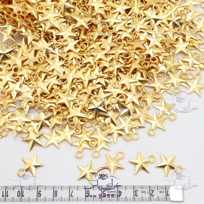 خرجکار دستبند فلزی طرح ستاره طلایی (10 عددی)