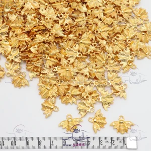 خرجکار دستبند فلزی طرح پروانه طلایی (10 عددی)