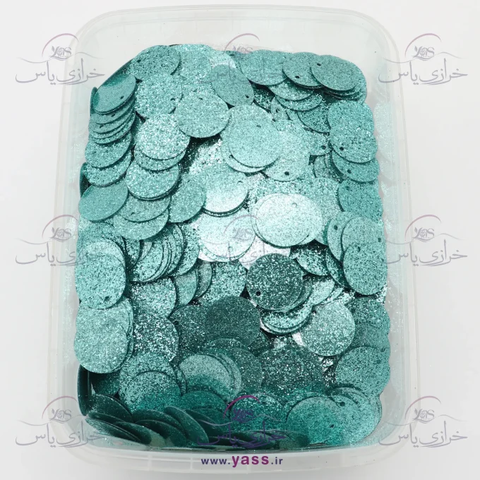 پولک سکه ای سوپر شاین سبز آبی 16 میل (بسته 250 گرمی)