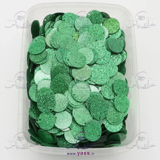 پولک سکه ای سوپر شاین سبز چمنی 16 میل (بسته 250 گرمی)