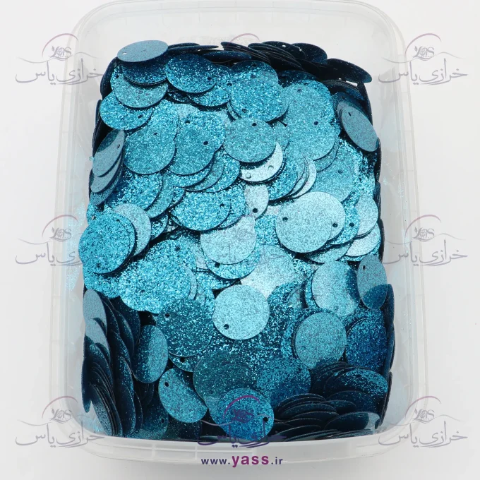 پولک سکه ای سوپر شاین آبی زنگالی 16 میل (بسته 250 گرمی)