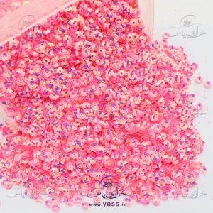 پولک شکوفه رویایی 6 میل صورتی پررنگ (بسته 250 گرمی)
