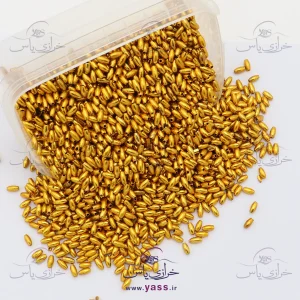 مهره گندمی طلایی حدود 9 میل (بسته 200 عددی)