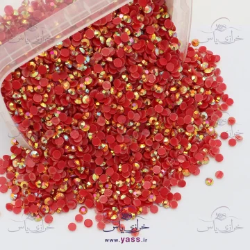 نگین حرارتی رزین قرمز هفت رنگ 4 میل (بسته 20 گرمی)